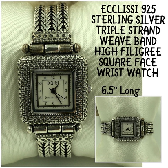 Ecclissi Accessories - ECLISSI Sterling Triple Strand Weave Design Watch